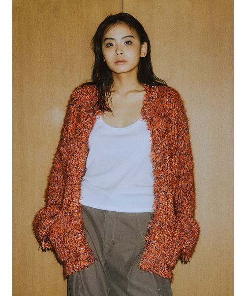 〈新品〉Styling/ ニットカーディガン styling/（スタイリング） ニットカーディガン F オレンジ レディース