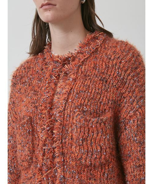 styling/（スタイリング） ニットカーディガン F オレンジ レディース