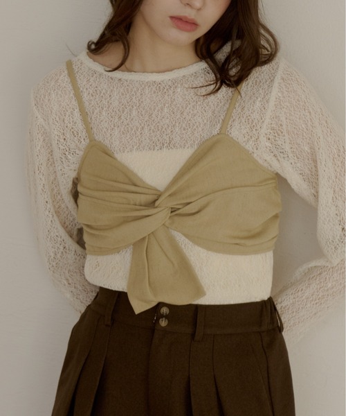 OLUN オルン クロスデザインビスチェ きりまる cross design bustier/クロスデザインビスチェ（その他トップス