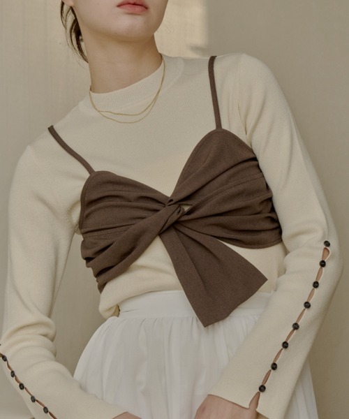 OLUN cross design bustier/クロスデザインビスチェ レディース