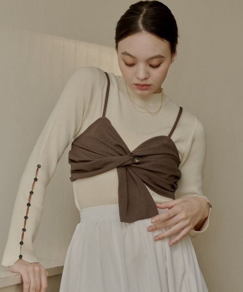OLUN クロスデザインビスチェ ベージュ 新品未使用 OLUN cross design bustier/クロスデザインビスチェ レディース