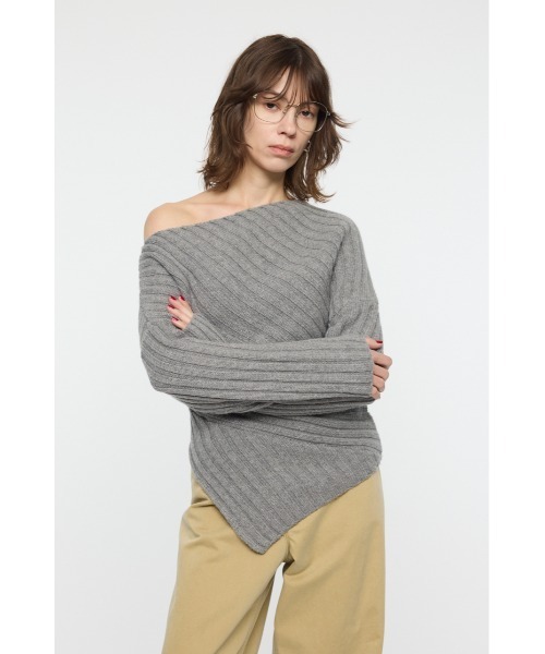 MOUSSY（マウジー） ニット セーター ASYMMETRY RIB ニット レディース