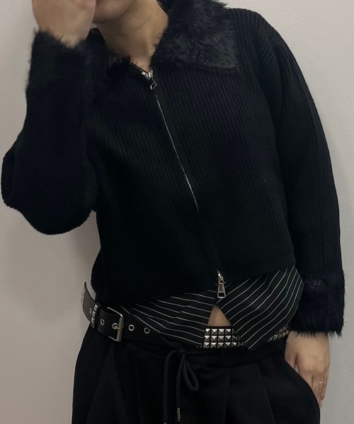 今季　FENNET ファードッキングニットカーディガン Vin｜ファードッキングニットカーディガン | Rakuten Fashion(楽天