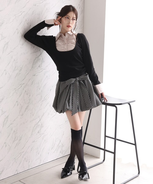 one after another NICE CLAUP tシャツ レイヤードドッキングトップス