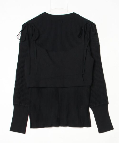 TORRAZZO DONNA(トラッゾドンナ)  ボウタイリブニット ブラック Torrazzo Donna（トラッゾドンナ） ニット ポロシャツ 6262-462