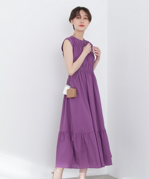 「N.（N. Natural Beauty Basic）」 ノースリーブワンピース SMALL コーラルピンク レディース_画像3