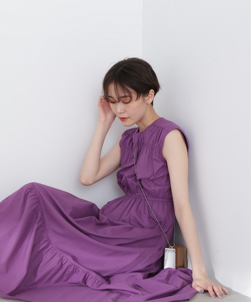 「N.（N. Natural Beauty Basic）」 ノースリーブワンピース SMALL コーラルピンク レディース_画像4