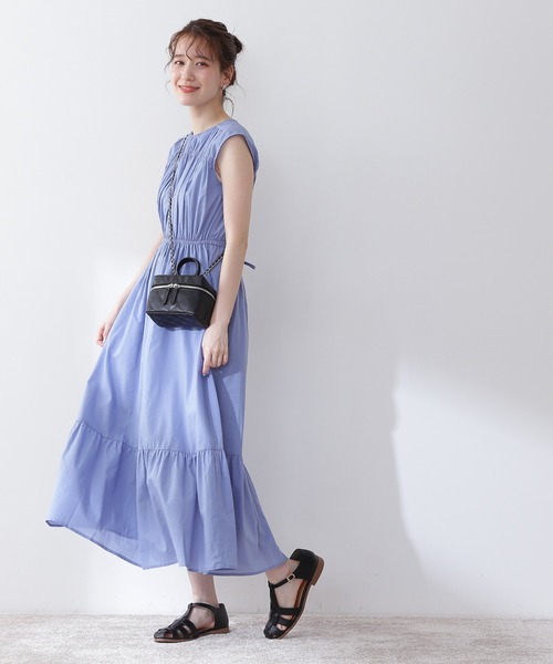 「N.（N. Natural Beauty Basic）」 ノースリーブワンピース SMALL コーラルピンク レディース_画像8