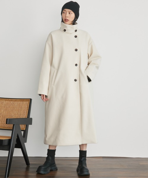 「Auntie Rosa Holiday」 ステンカラーコート SMALL ネイビー レディース_画像5