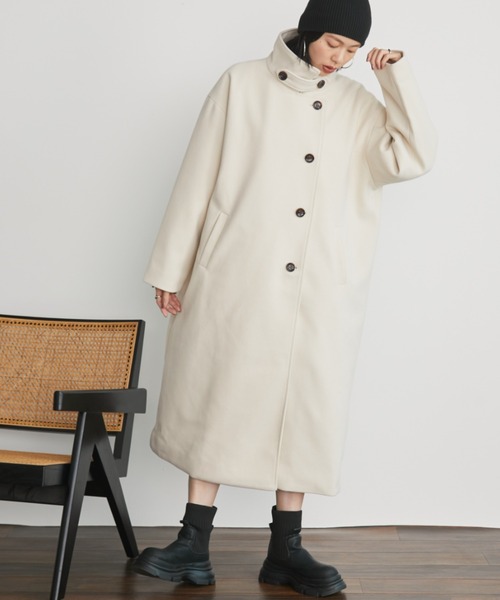 「Auntie Rosa Holiday」 ステンカラーコート SMALL ネイビー レディース_画像6