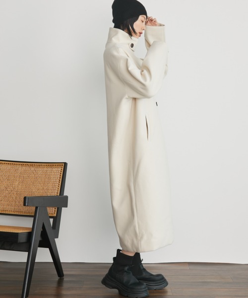 「Auntie Rosa Holiday」 ステンカラーコート SMALL ネイビー レディース_画像8