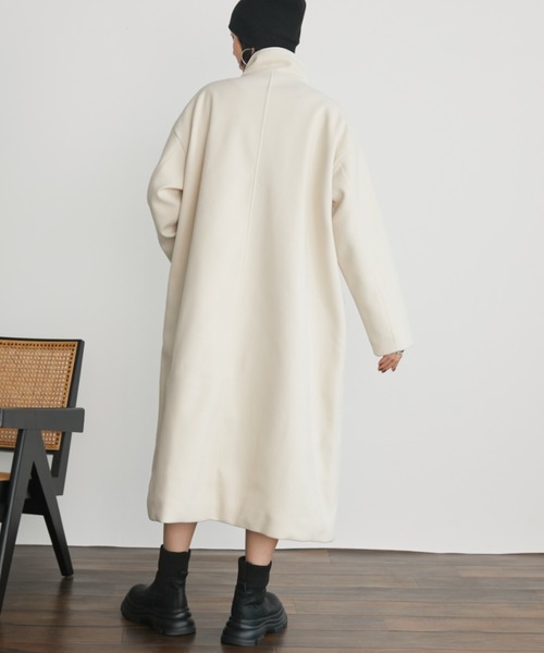 「Auntie Rosa Holiday」 ステンカラーコート SMALL ネイビー レディース_画像9