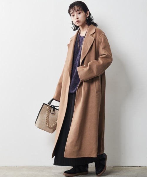 「CHIC STYLE」 チェスターコート 4L キャメル レディース_画像7