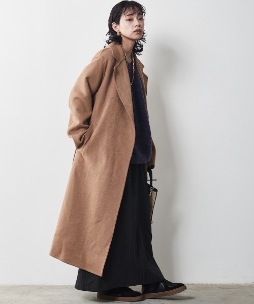 「CHIC STYLE」 チェスターコート 4L キャメル レディース_画像9