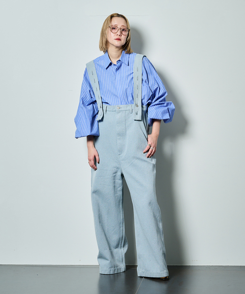 サロペット オーバーオール QUIITO RECICLE WORK OVERALL Q26S-D133：オーバーオール レディースの画像