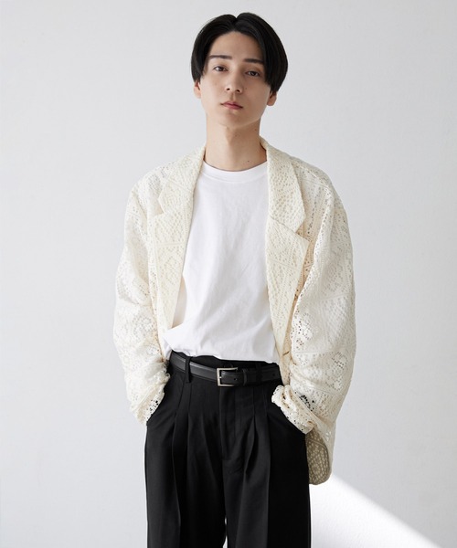 「Nilway」 テーラードジャケット LARGE アイボリー メンズ_画像3