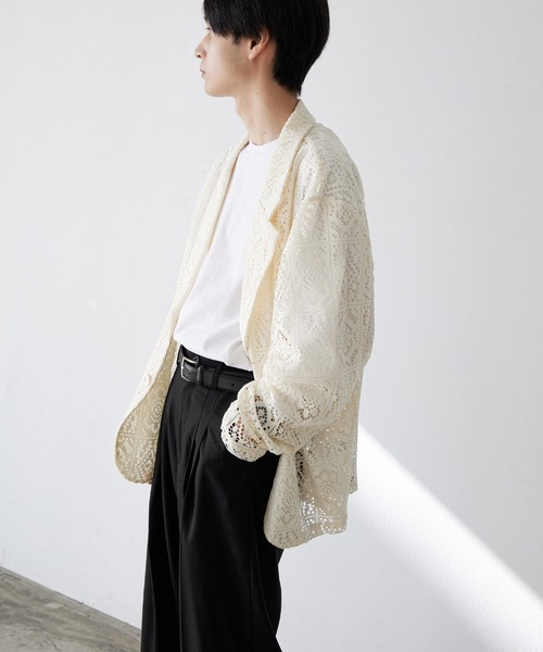 「Nilway」 テーラードジャケット LARGE アイボリー メンズ_画像4