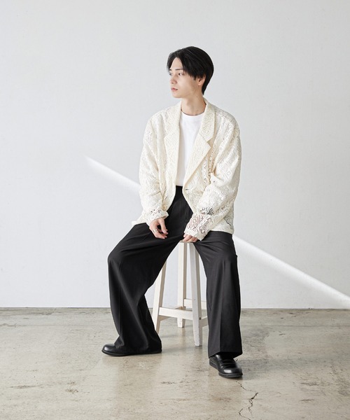 「Nilway」 テーラードジャケット LARGE アイボリー メンズ_画像7