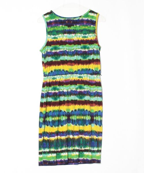 「CYNTHIA ROWLEY」 ボーダー柄ノースリーブワンピース 6 グリーン レディース_画像2