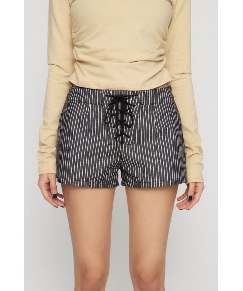 LAGUA GEM（ラグアジェム） パンツ STRIPE LACE UP ショートパンツ