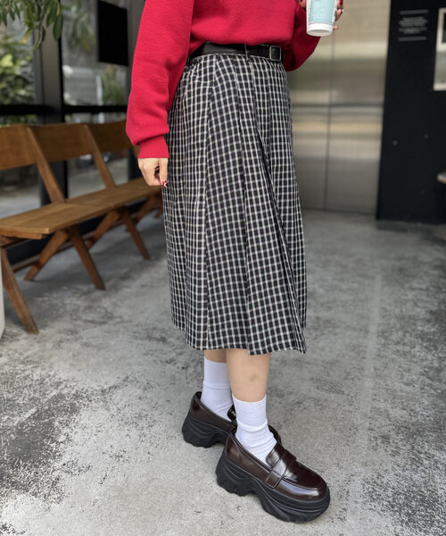 「w closet」 プリーツスカート FREE グレー レディース_画像5