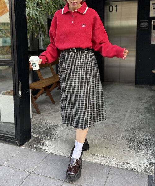 「w closet」 プリーツスカート FREE グレー レディース_画像8