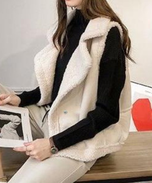 「GEMEDA」 ベスト M アイボリー レディース_画像4