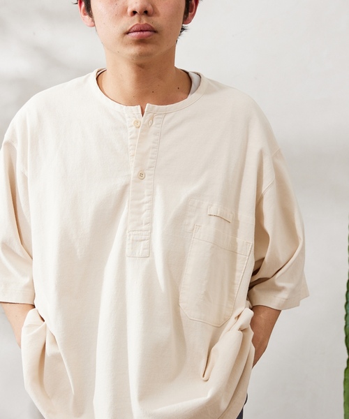 「ARMY TWILL」 7分袖Tシャツ LARGE カーキ メンズ_画像8