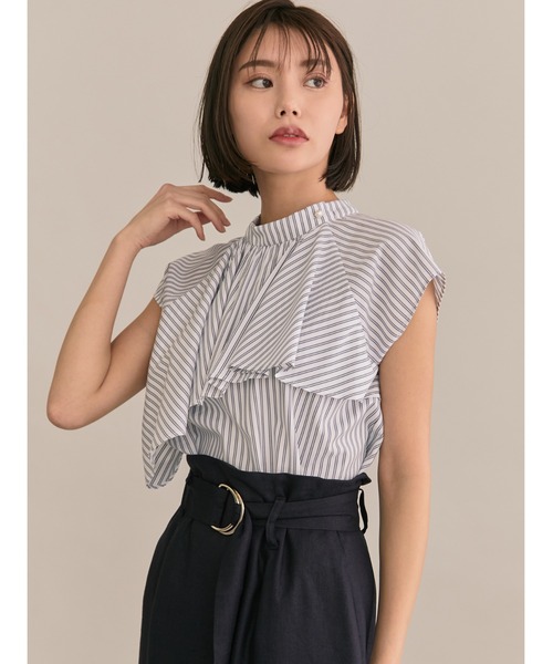 「TONAL」 ノースリーブブラウス 38 インディゴブルー レディース_画像7