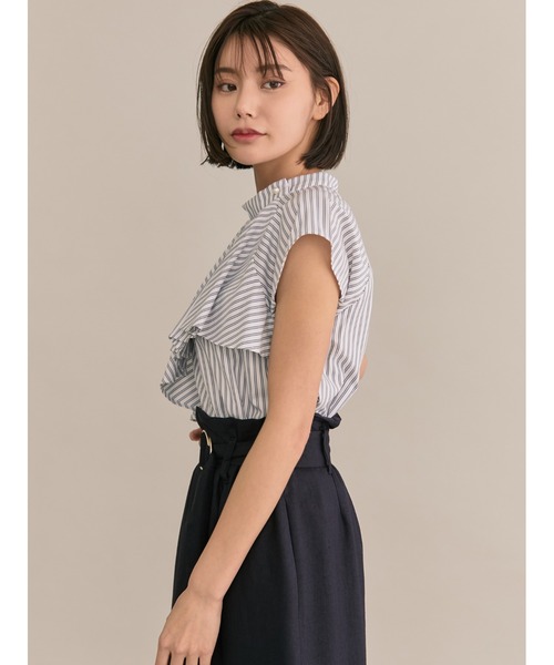 「TONAL」 ノースリーブブラウス 38 インディゴブルー レディース_画像8