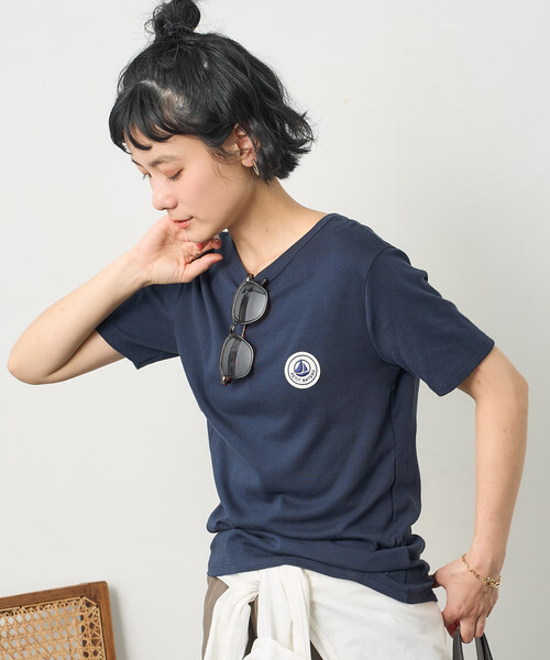 tシャツ PETIT BATEAU × FREAK'S STORE/プチバトー 別注 WAPPEN T-shirt/別注 ワッペンTシャツ レディースの画像