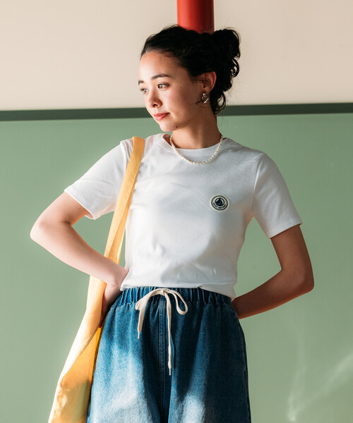 tシャツ PETIT BATEAU × FREAK'S STORE/プチバトー 別注 WAPPEN T-shirt/別注 ワッペンTシャツ レディースの画像