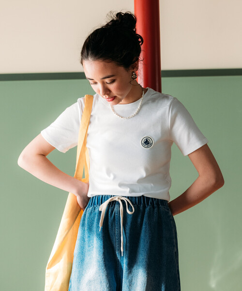tシャツ PETIT BATEAU × FREAK'S STORE/プチバトー 別注 WAPPEN T-shirt/別注 ワッペンTシャツ レディースの画像