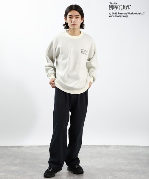 「PEANUTS」 長袖ニット LARGE ベージュ メンズ_画像2
