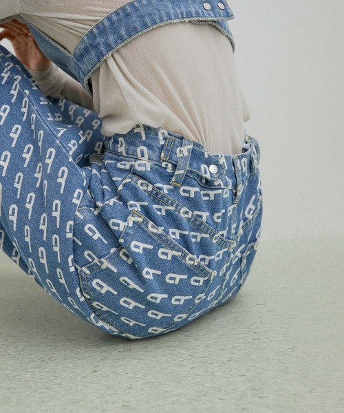 「ADAM ET ROPE'」 デニムパンツ 36 ターコイズブルー レディースの画像