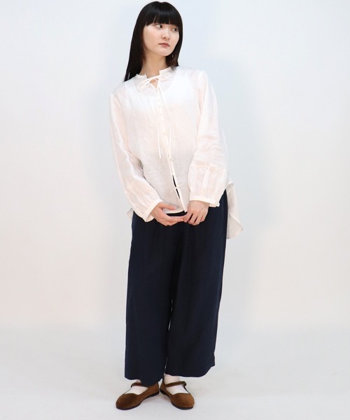「haupia」 長袖ブラウス MEDIUM ベージュ レディース_画像3