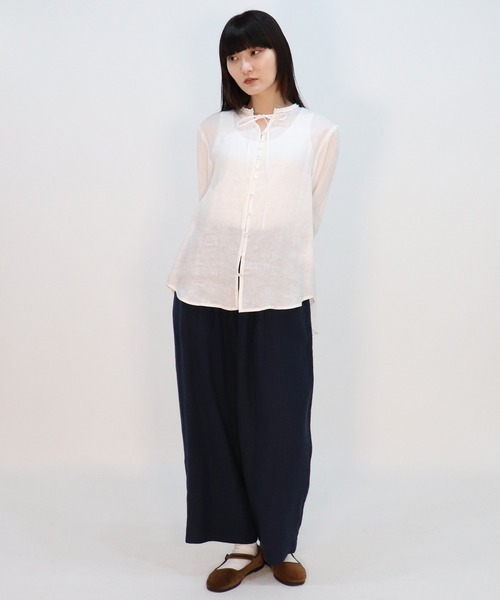 「haupia」 長袖ブラウス MEDIUM ベージュ レディース_画像4