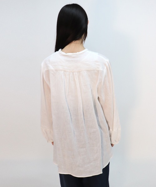 「haupia」 長袖ブラウス MEDIUM ベージュ レディース_画像6