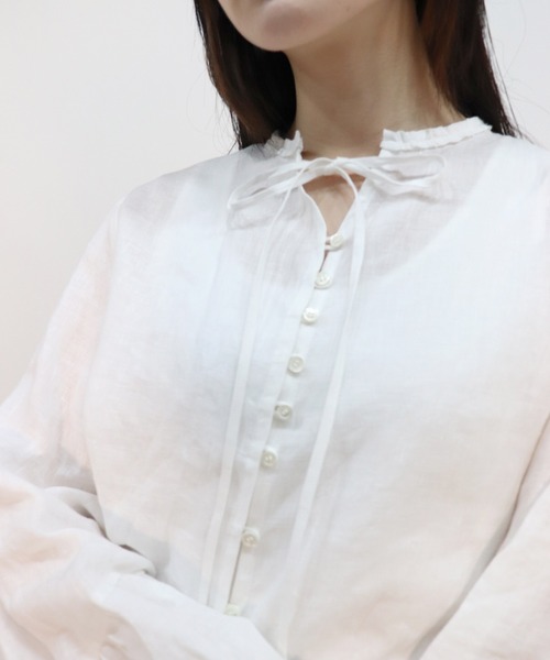 「haupia」 長袖ブラウス MEDIUM ベージュ レディース_画像7