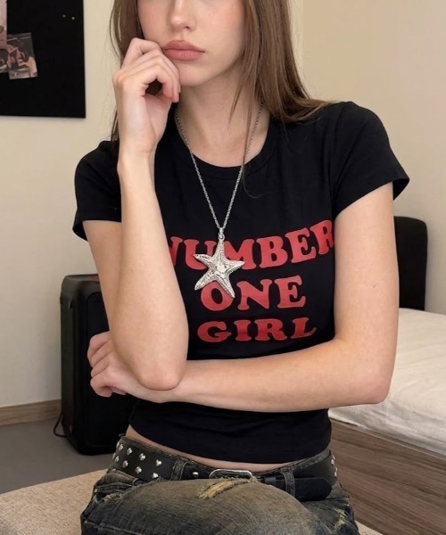 tシャツ Y2K ロゴ ショート丈ミニT / クロップド チビT レディース