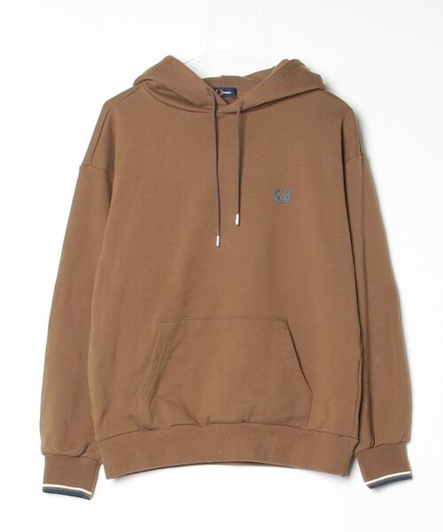 完売品　フレッドペリー　パーカー　キャメル　ロゴスウェットパーカー　S FRED PERRY（フレッドペリー） プルオーバーパーカー S キャメル