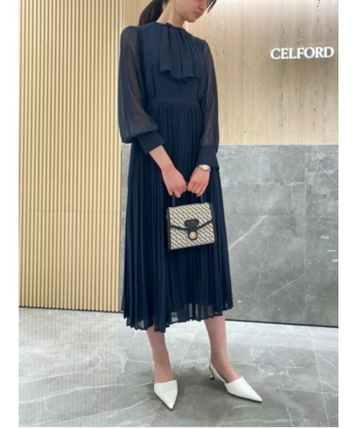 celford ロングワンピース CELFORD（セルフォード） 長袖ワンピース「HANAE MORIコラボ」 36