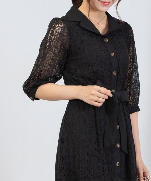 「pumpkin port」 半袖ワンピース MEDIUM ブラック レディース_画像4