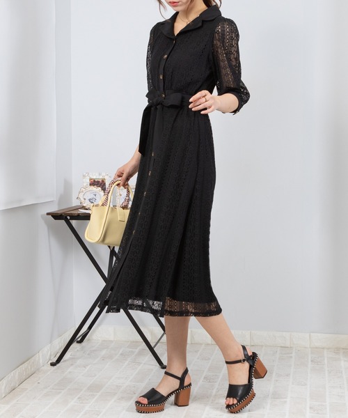「pumpkin port」 半袖ワンピース MEDIUM ブラック レディース_画像5