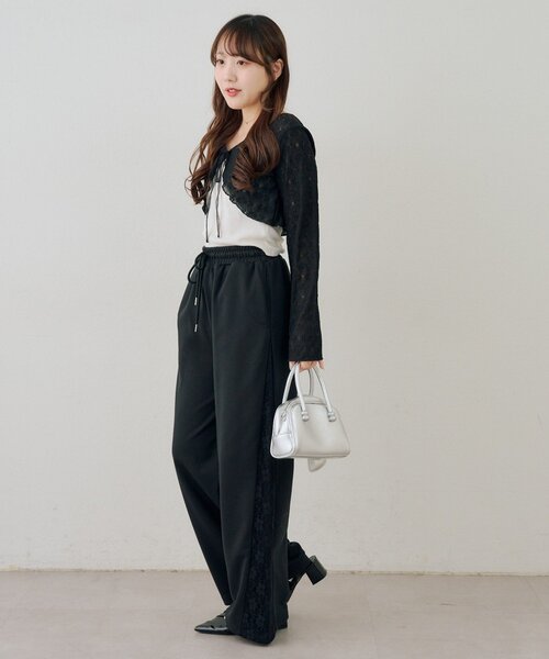 「continuer de NICE CLAUP」 スウェットパンツ FREE トップグレー レディース_画像5