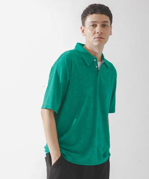 未使用に近い　ギローバー　ポロシャツ　パイル生地　半袖　ホリゾンカラー　L URBAN RESEARCH Sonny Label ポロシャツ 半袖 配色パイルポロシャツ