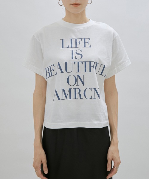 「AMERICANA」 半袖Tシャツ FREE オフホワイト レディース_画像8