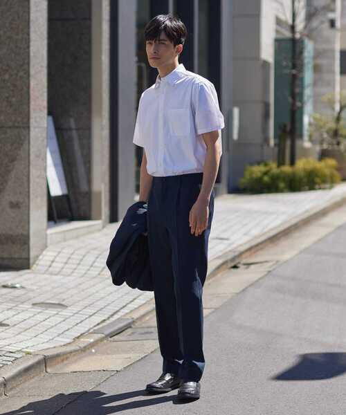 「URBAN RESEARCH ROSSO MEN」 半袖シャツ MEDIUM ネイビー メンズ_画像8