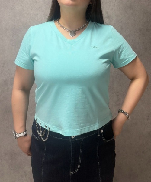 「SMILE LAND」 半袖Tシャツ LL ミント レディース_画像2