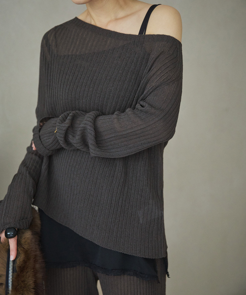 ニット セーター ワイドリブ MULTI WAY ニット レディース